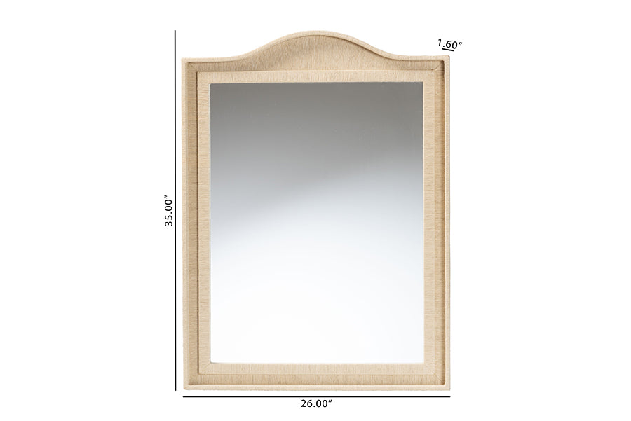 bali & pari Lailan Woven Grasscloth Mirror, Rectangle, Beige