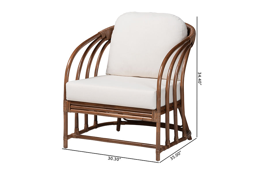 bali & pari Stan Natural Rattan Lounge Chair