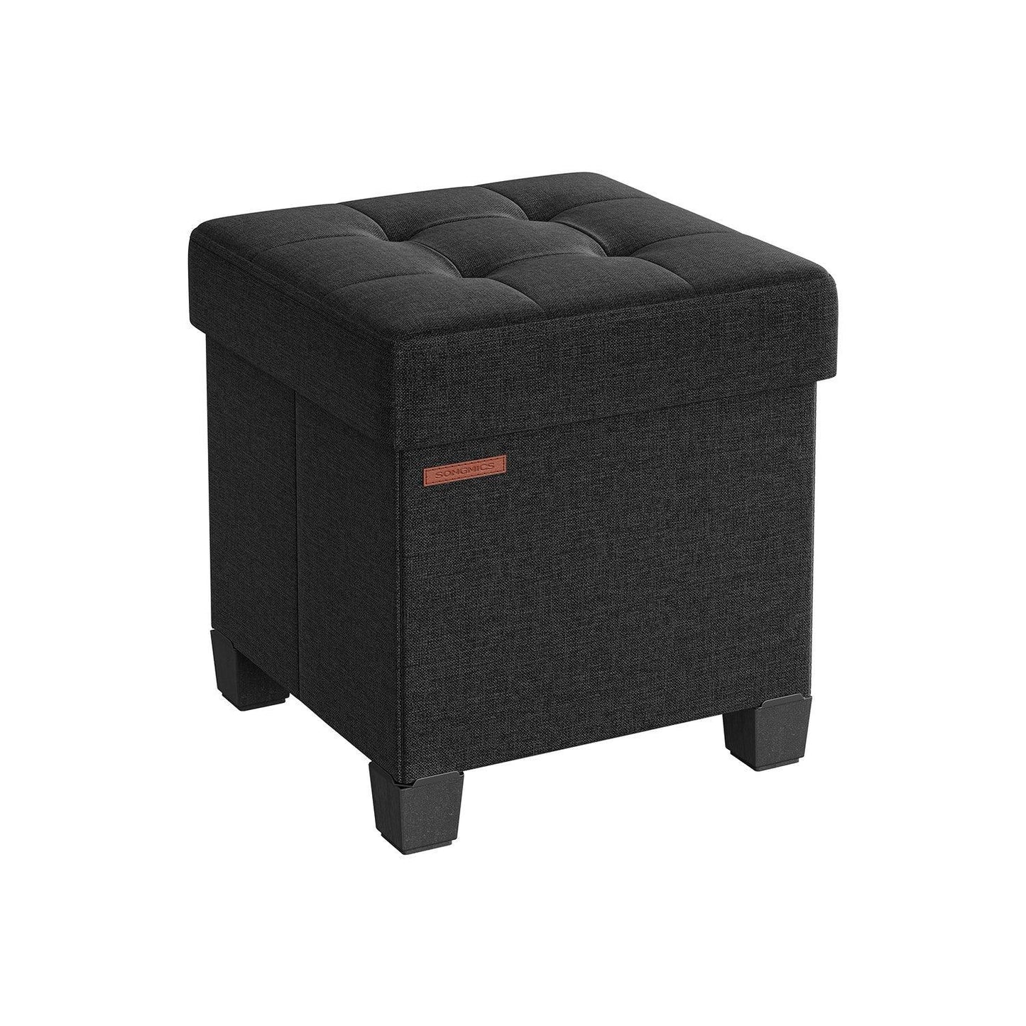 15"D x 15"W x 15.7"H Storage Ottoman Black FredCo