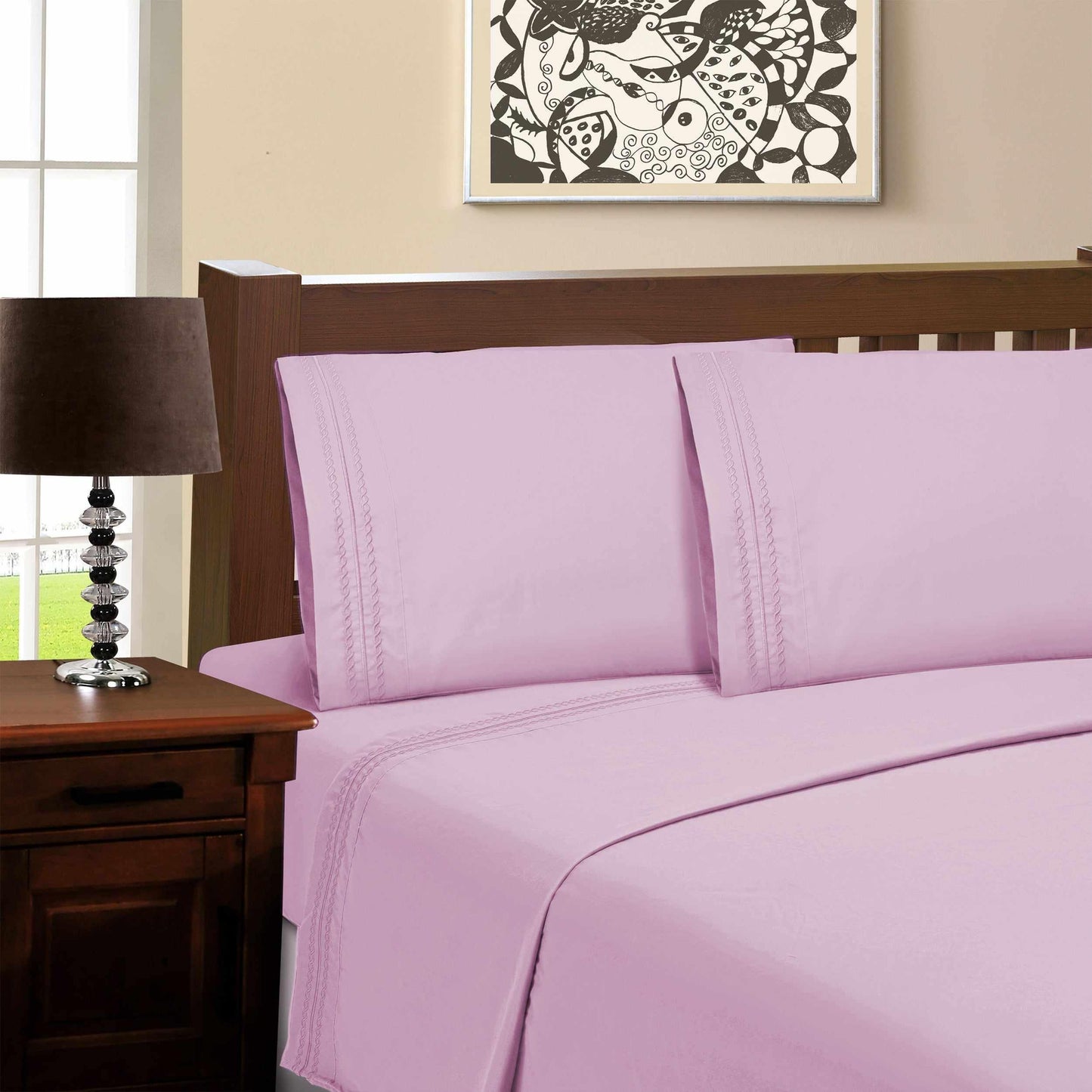 1500 Series Wrinkle Resistant Embroidered Sheet Set FredCo