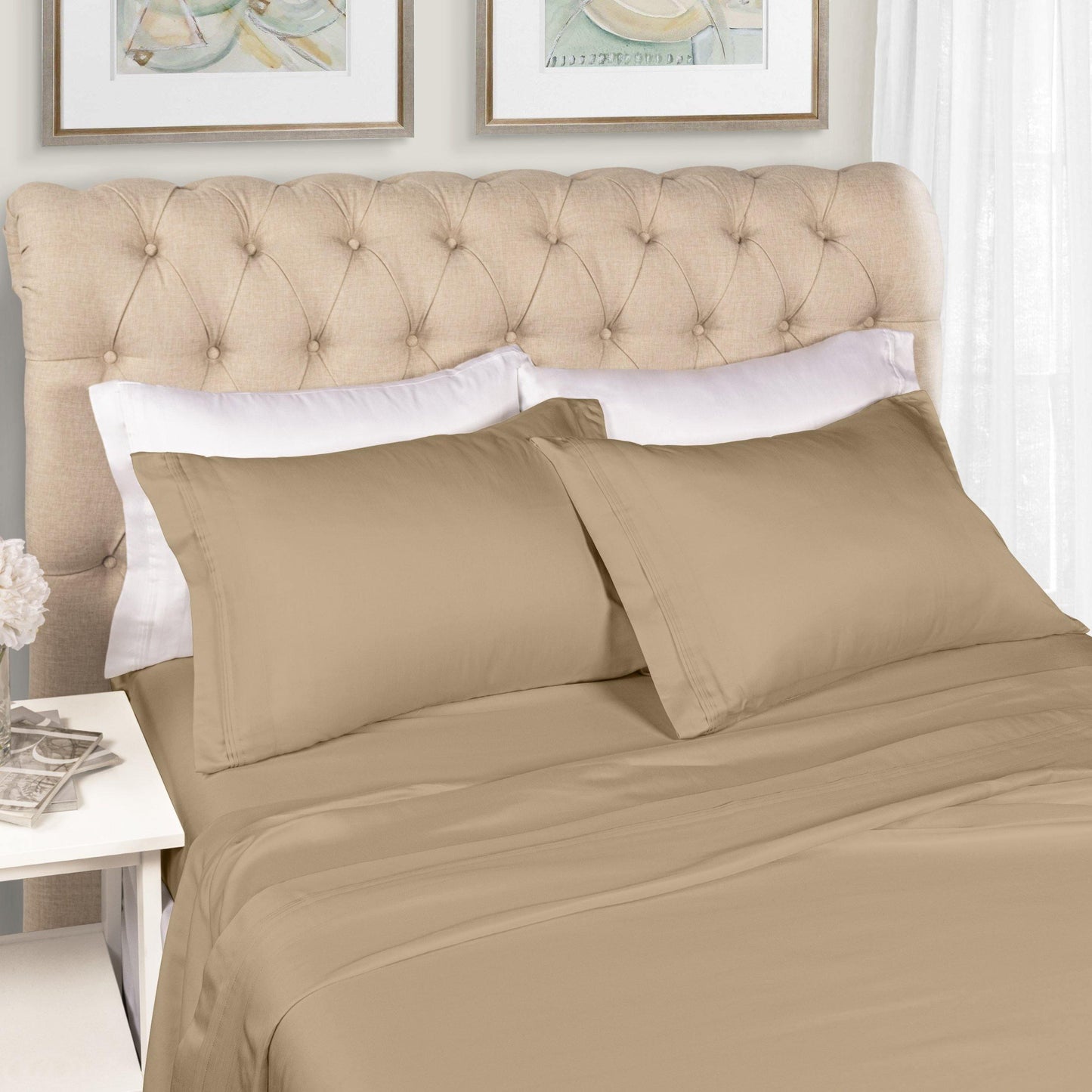 1500-Thread Count 100% Egyptian Cotton Plush Deep Pocket Sheet Set FredCo
