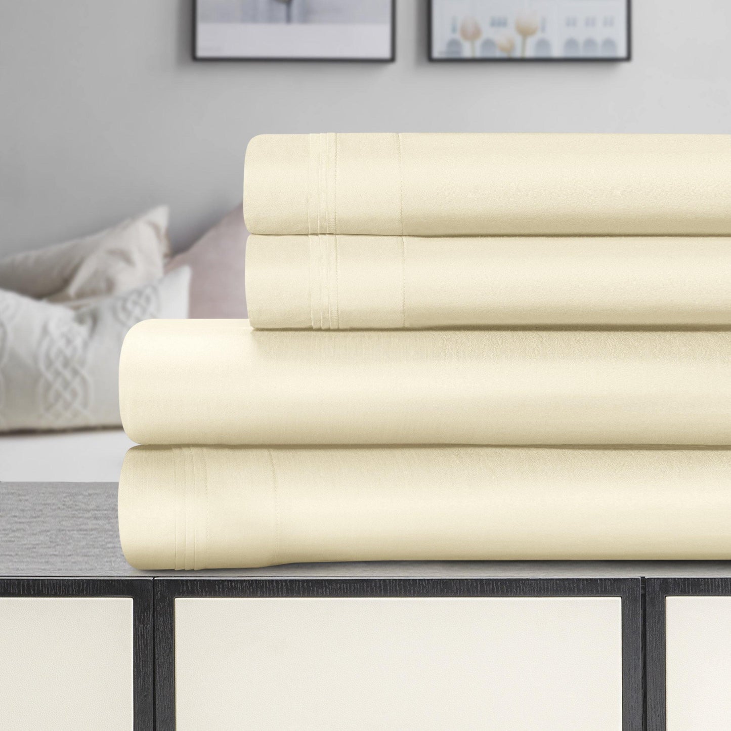 1500-Thread Count 100% Egyptian Cotton Plush Deep Pocket Sheet Set FredCo