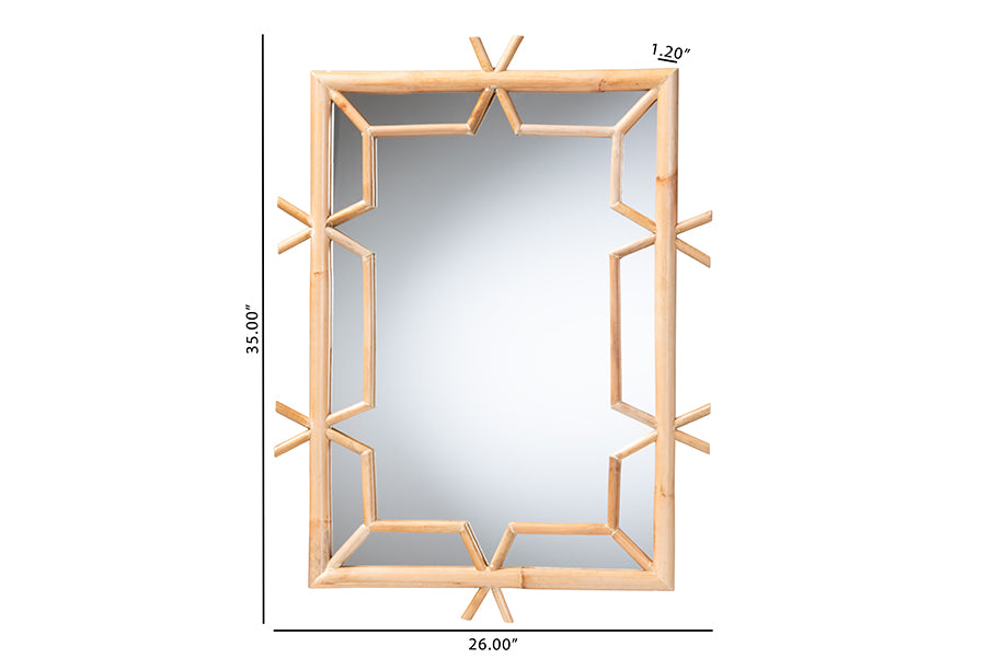 bali & pari Jasani Geometric Natural Rattan Frame Wall Mirror
