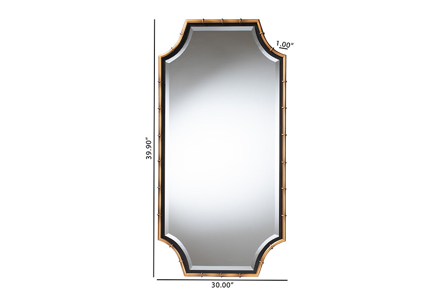Baxton Studio Lieven Accent Wall Mirror with Bamboo Inspired Frame