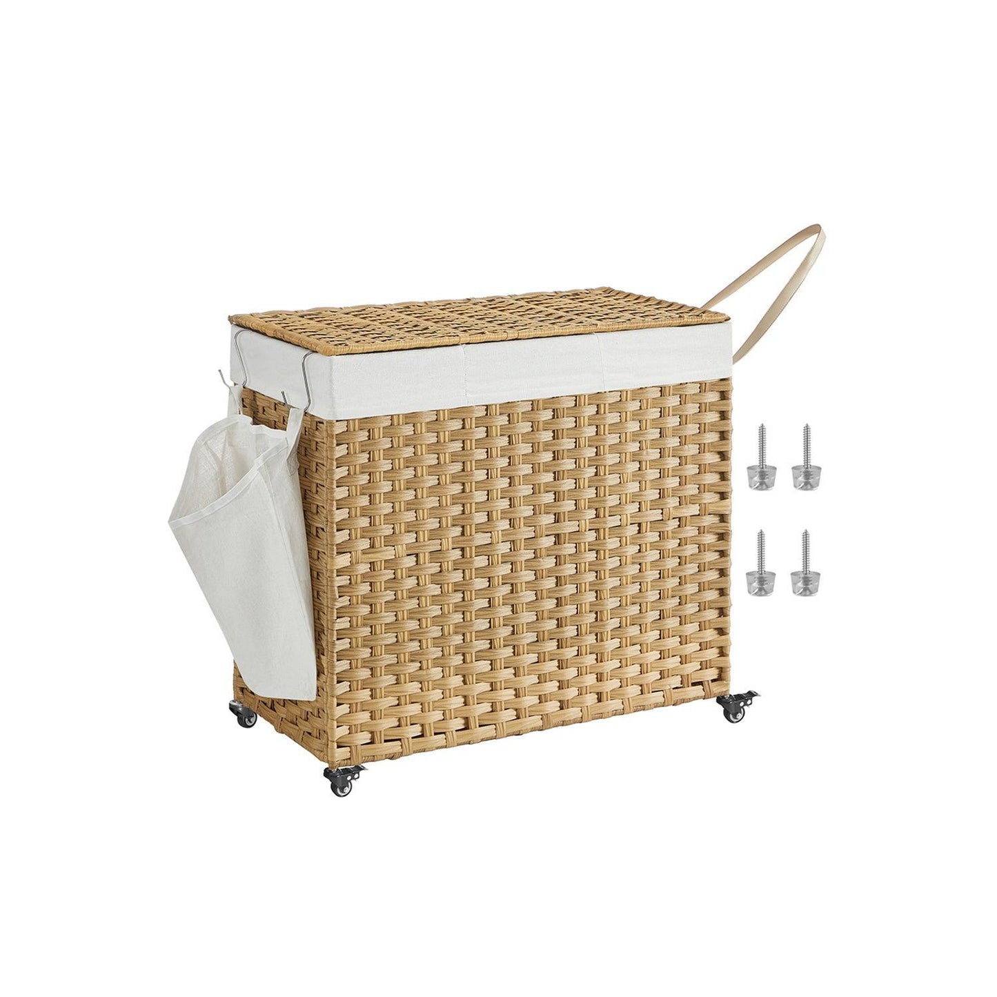 160L Rolling Laundry Basket with Wheels FredCo