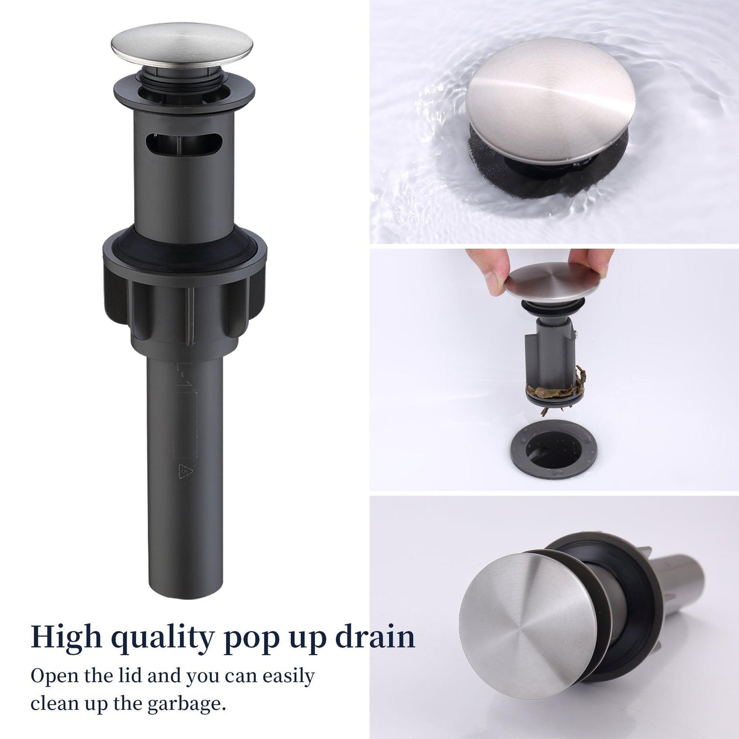 2-Handle 8 inch Widespread Bathroom Sink Faucet 360° Swivel with Pop Up Drain FredCo