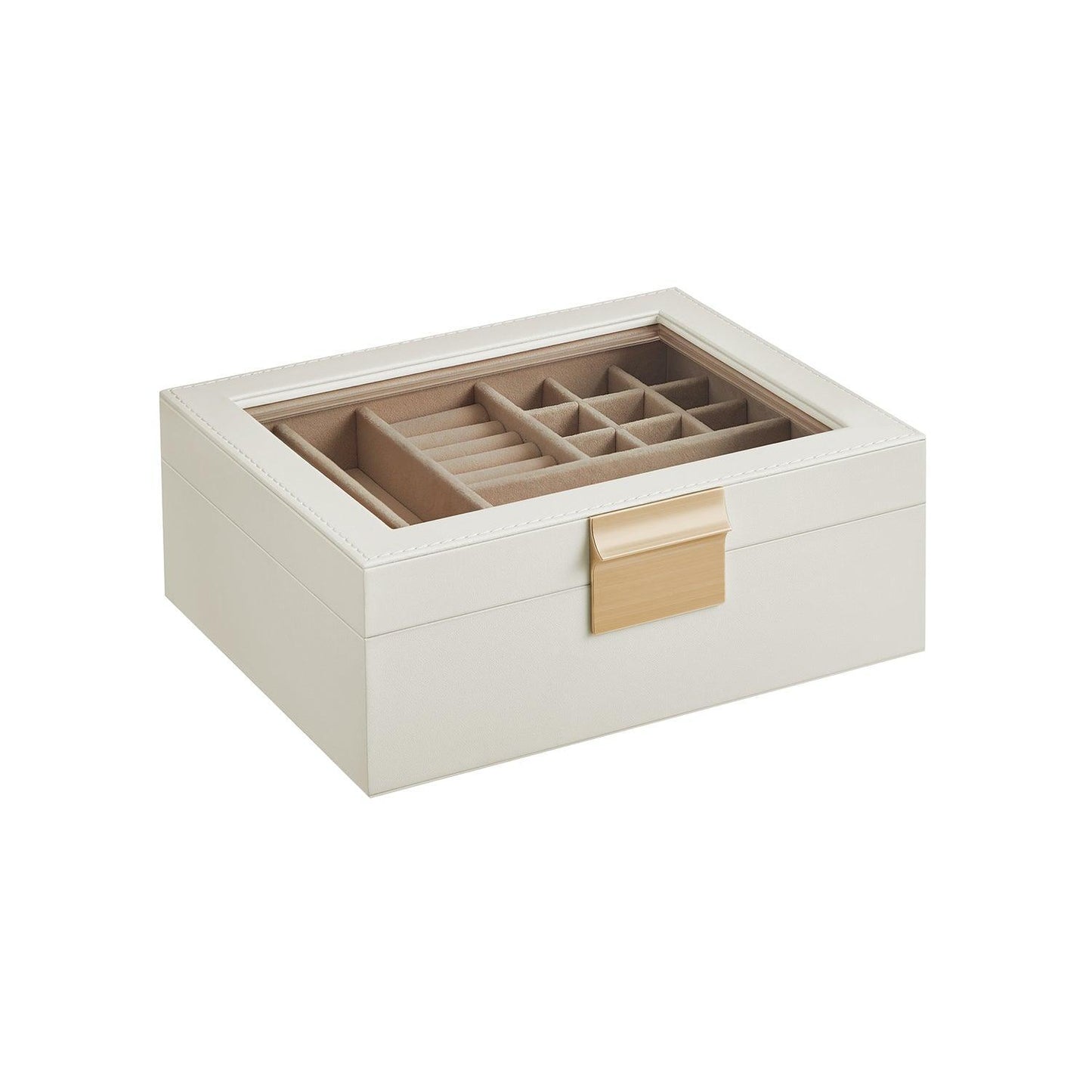 2-Layer Jewelry Box with Glass Lid FredCo