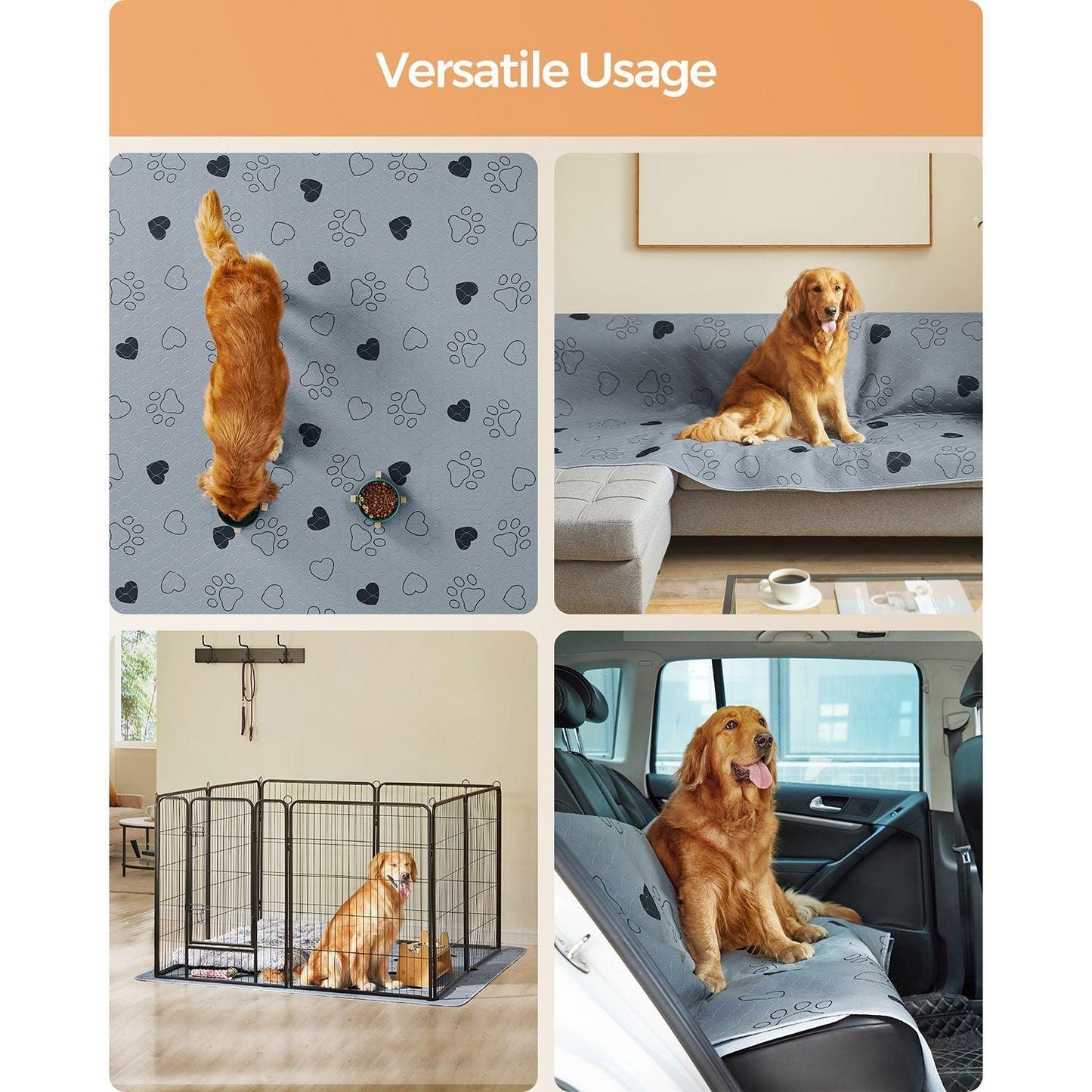 2-Pack Washable Dog Pee Pads 72 x 72 Inches FredCo