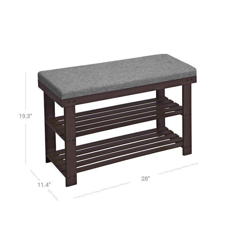 2 Shelves Shoe Organizer with Bench FredCo