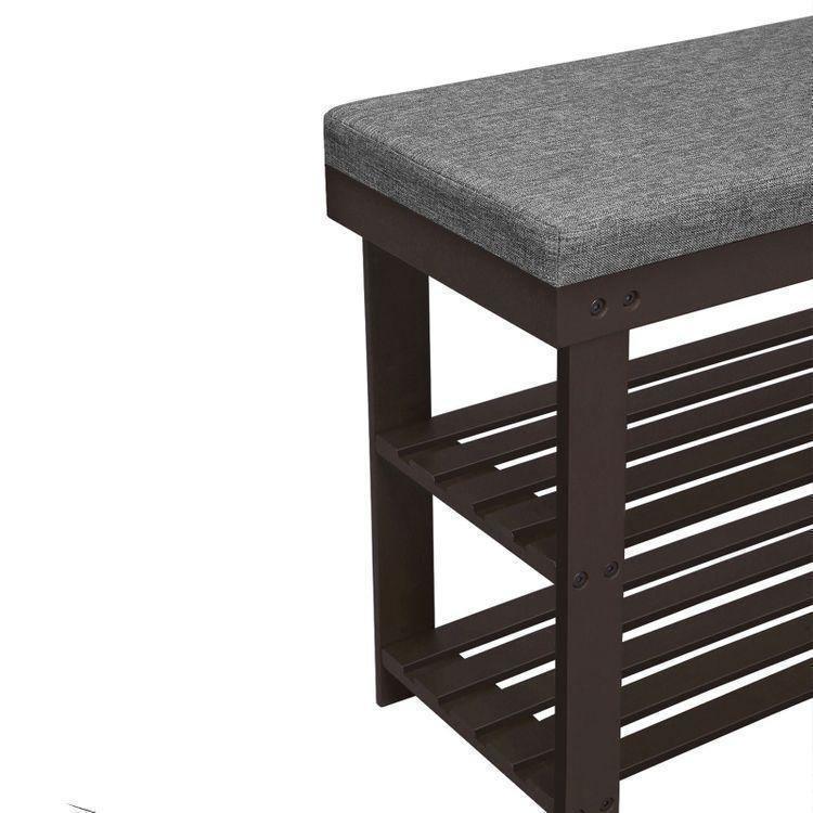 2 Shelves Shoe Organizer with Bench FredCo