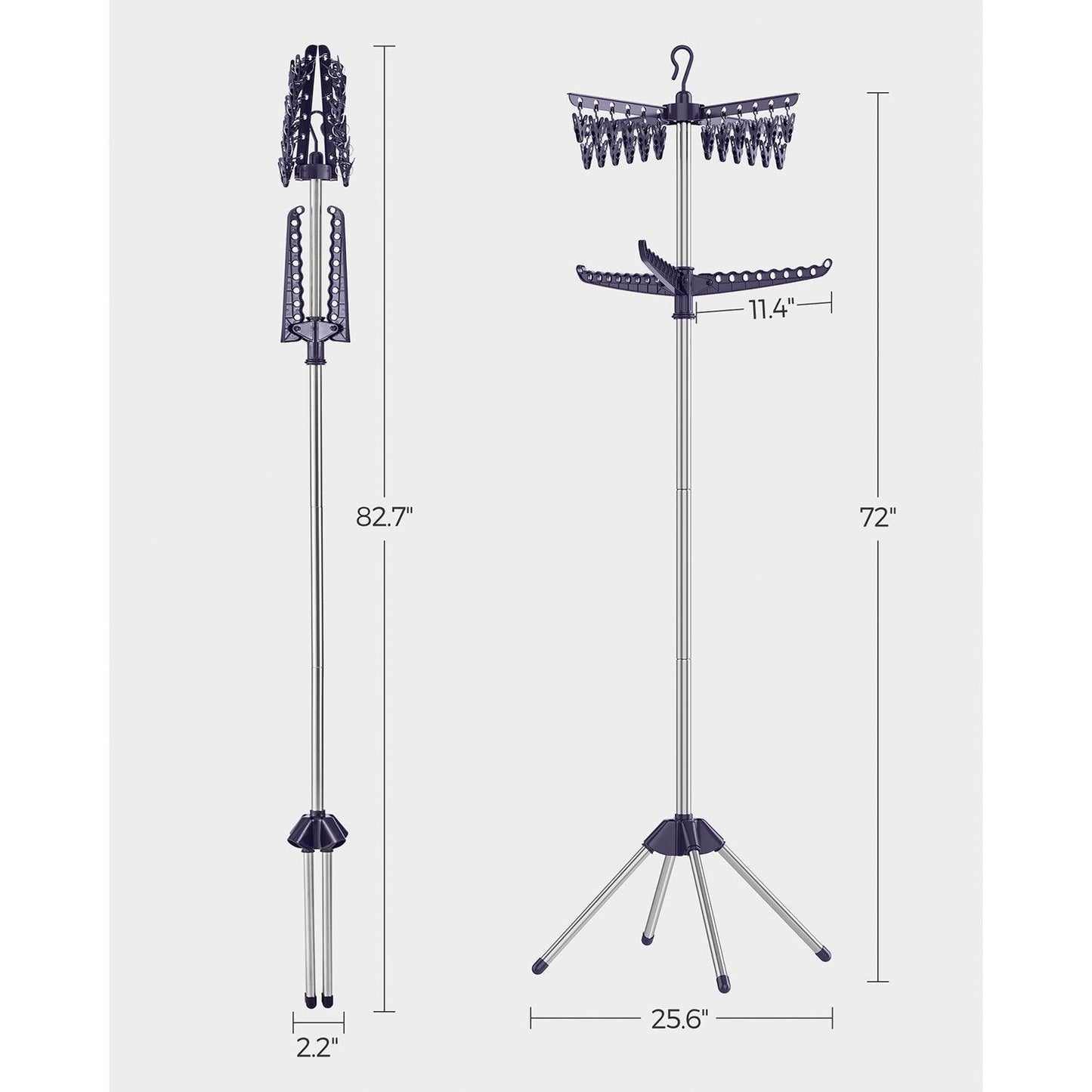 2-Tier Clothes Drying Rack Blue and Silver FredCo
