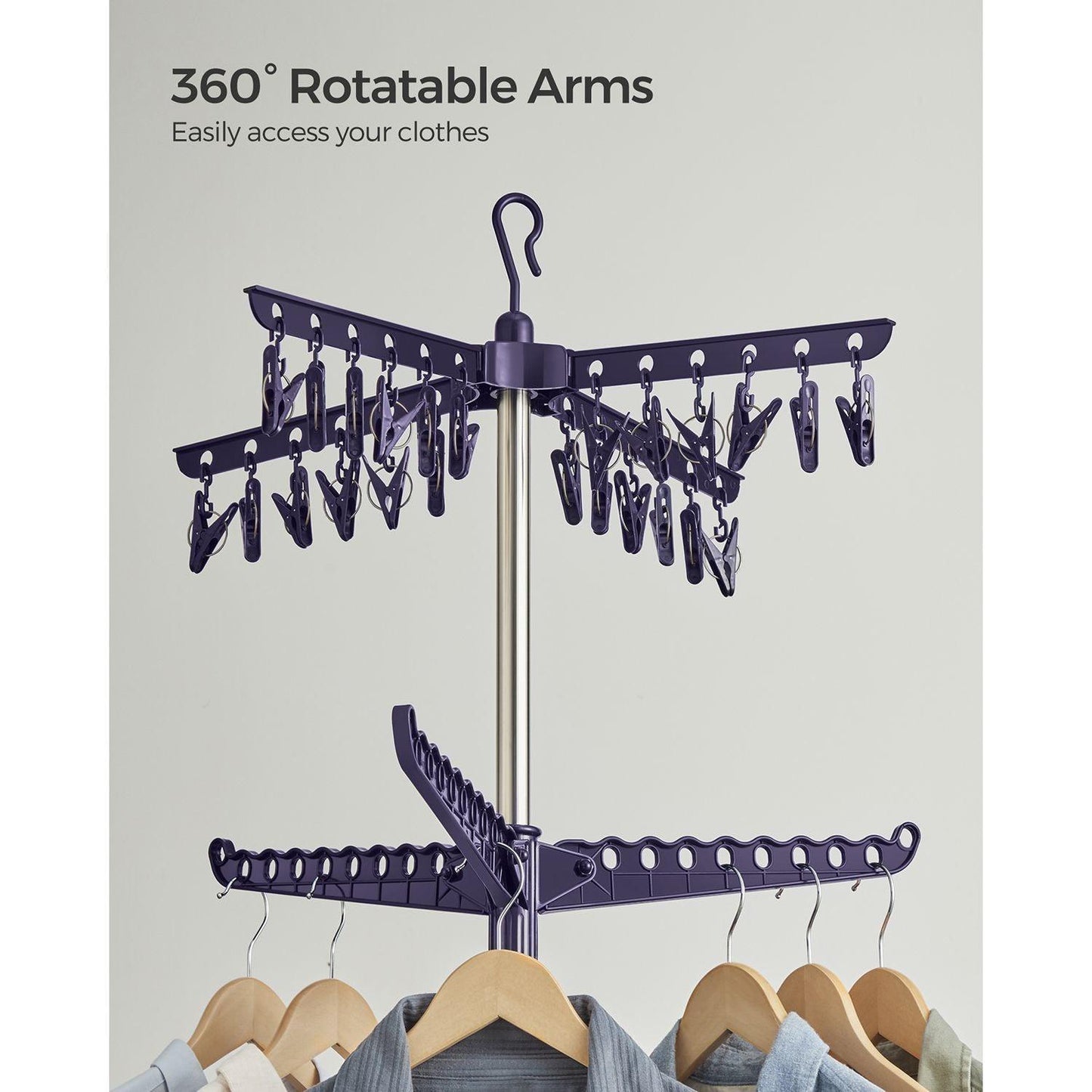 2-Tier Clothes Drying Rack Blue and Silver FredCo