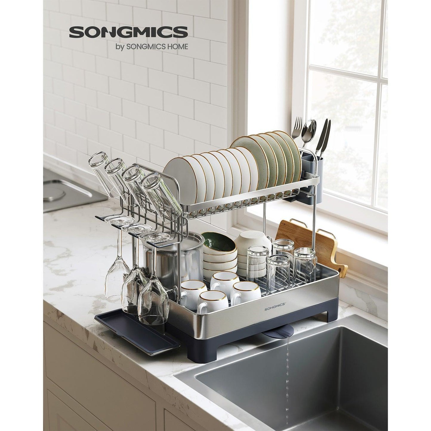 2 Tier Dish Rack Gray FredCo