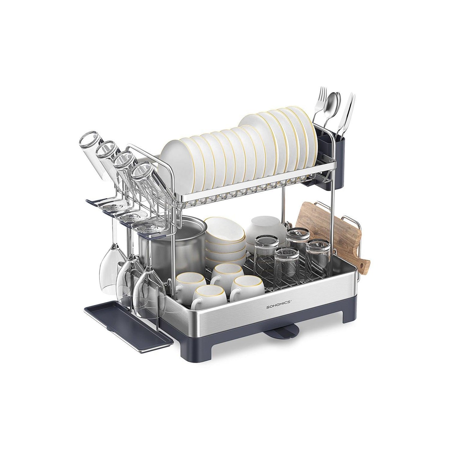 2 Tier Dish Rack Gray FredCo