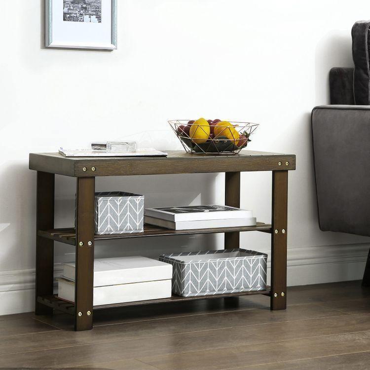 2-Tier Shoe Bench Brown FredCo