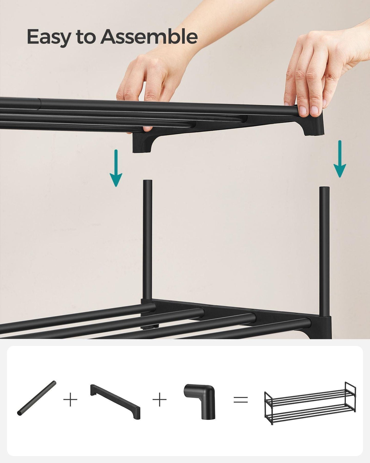 2-Tier Shoe Rack with Metal Tube FredCo