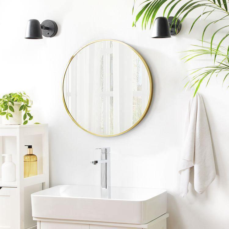 24-Inch Diameter Mirror w/Gold Trim FredCo