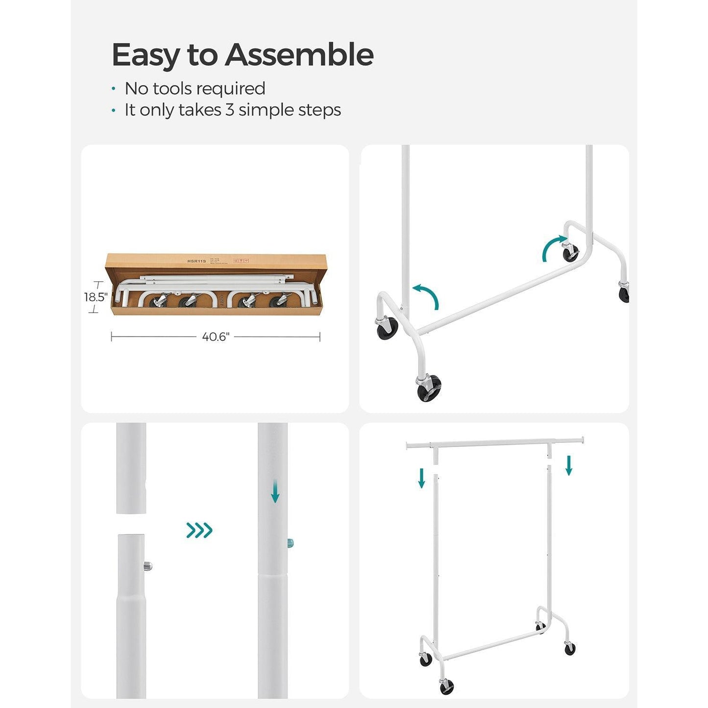 286.6 lb Load Clothes Rack Matte White FredCo