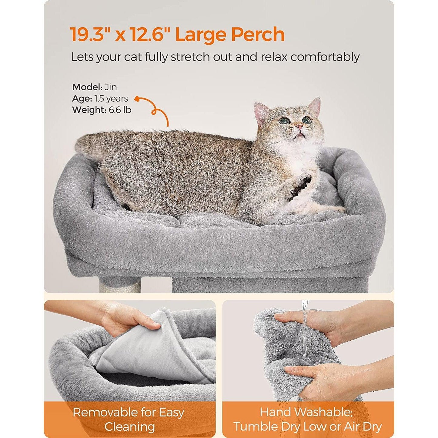 29.1-Inch Cat Tree Light Gray FredCo
