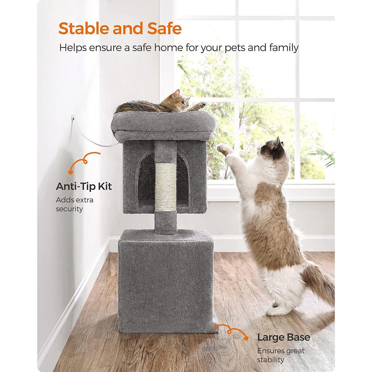 29.1-Inch Cat Tree Light Gray FredCo