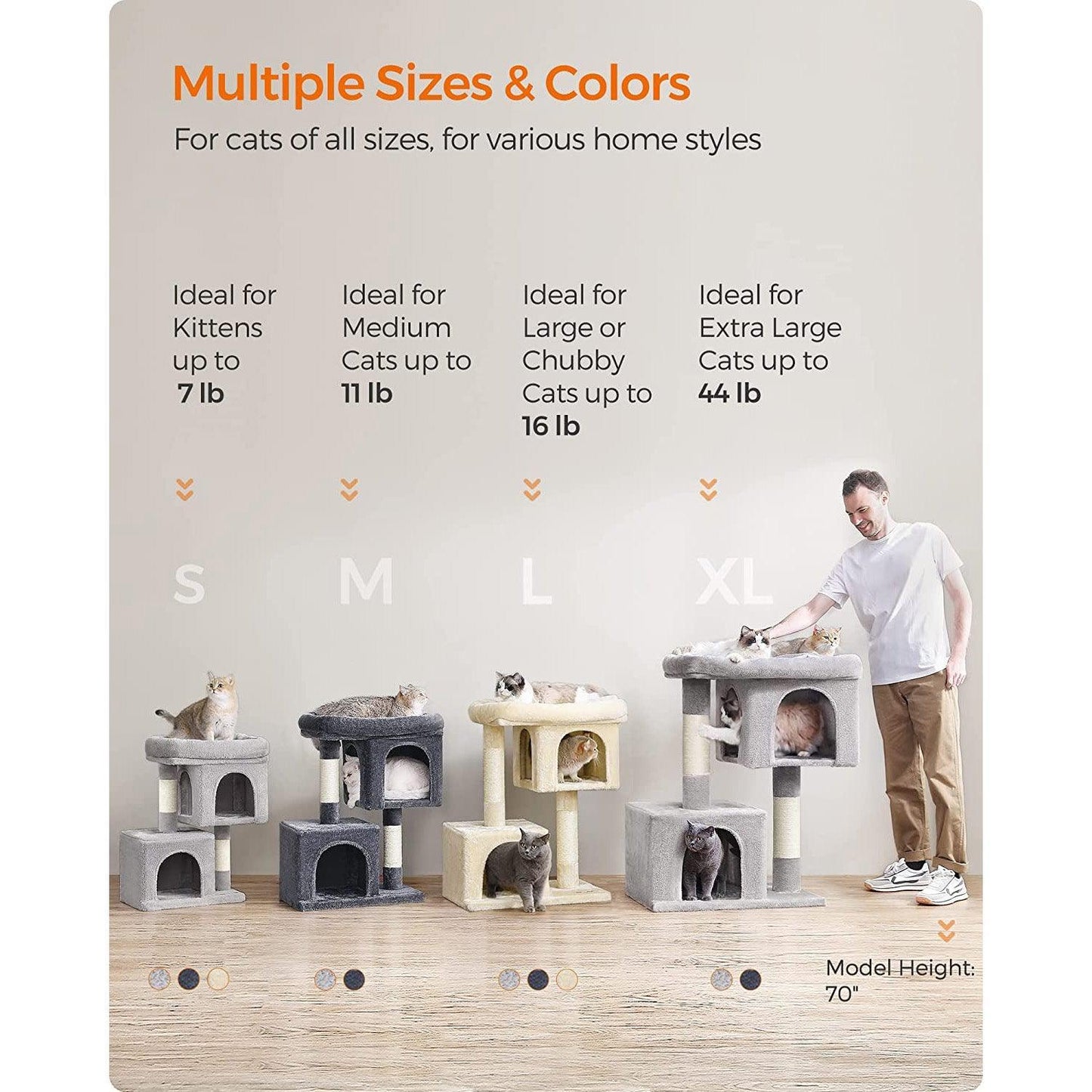 29.1-Inch Cat Tree Light Gray FredCo