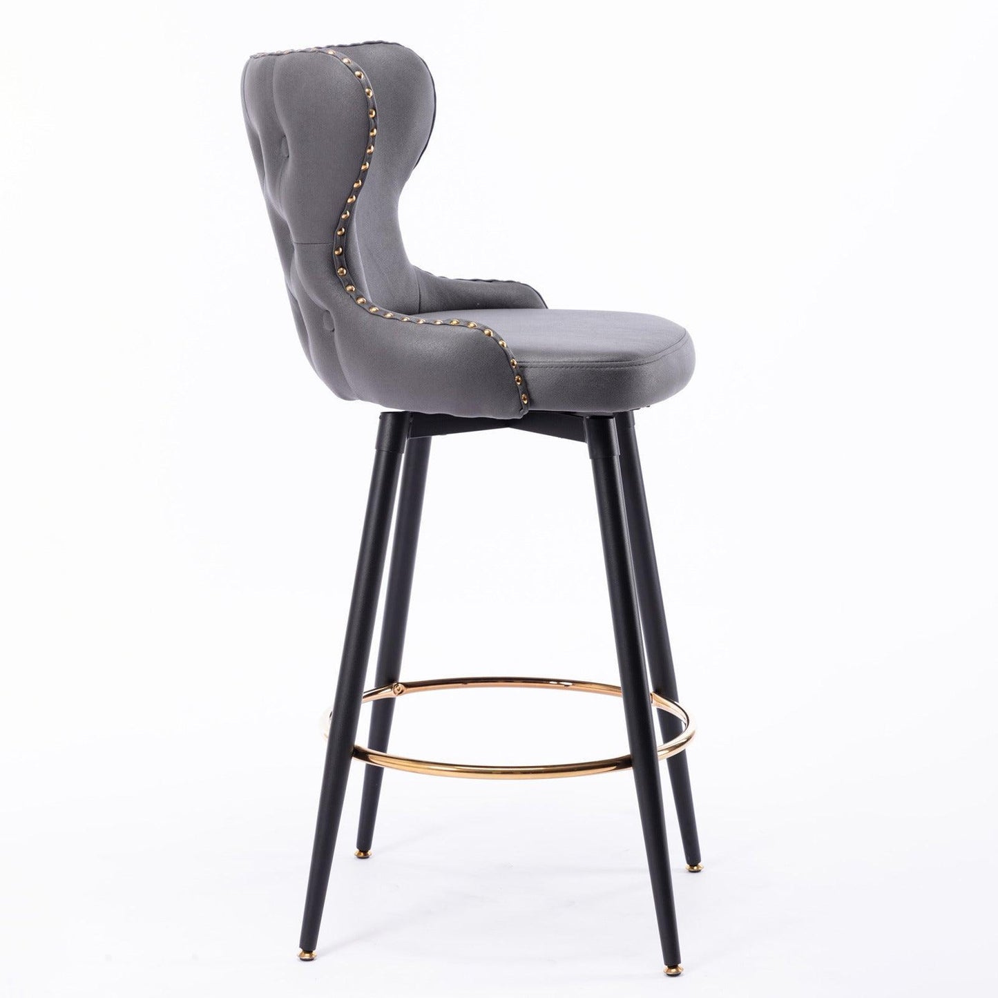 29" Modern Leathaire Fabric, Bar Stool Chair, Tufted,Set of 2 FredCo