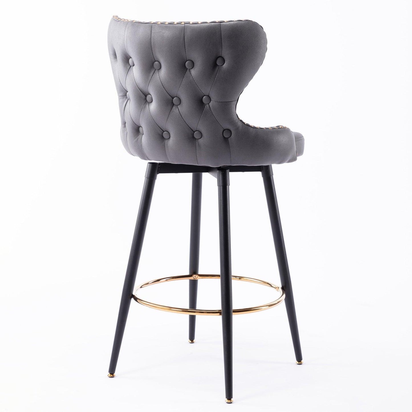 29" Modern Leathaire Fabric, Bar Stool Chair, Tufted,Set of 2 FredCo