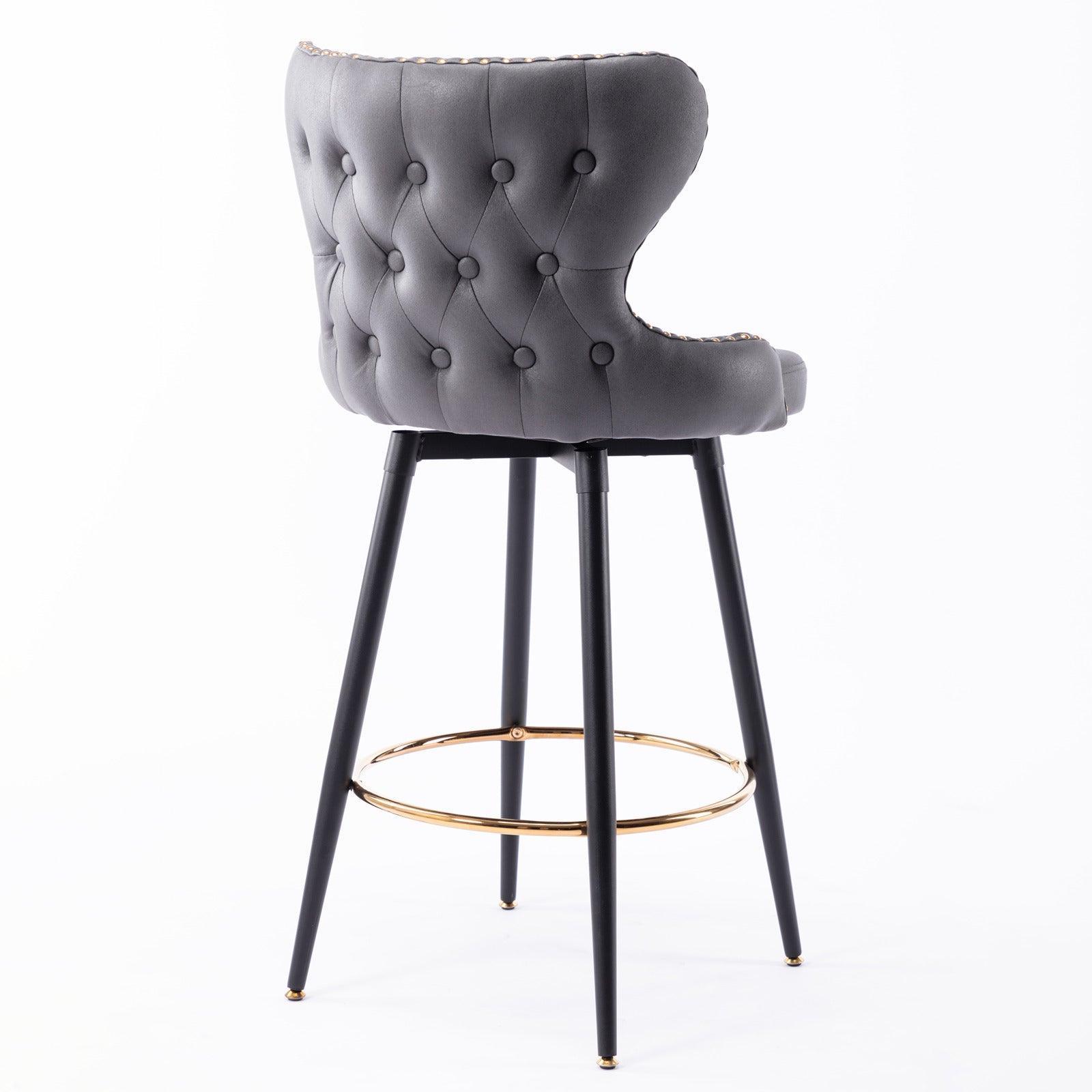 29" Modern Leathaire Fabric, Bar Stool Chair, Tufted,Set of 2 FredCo