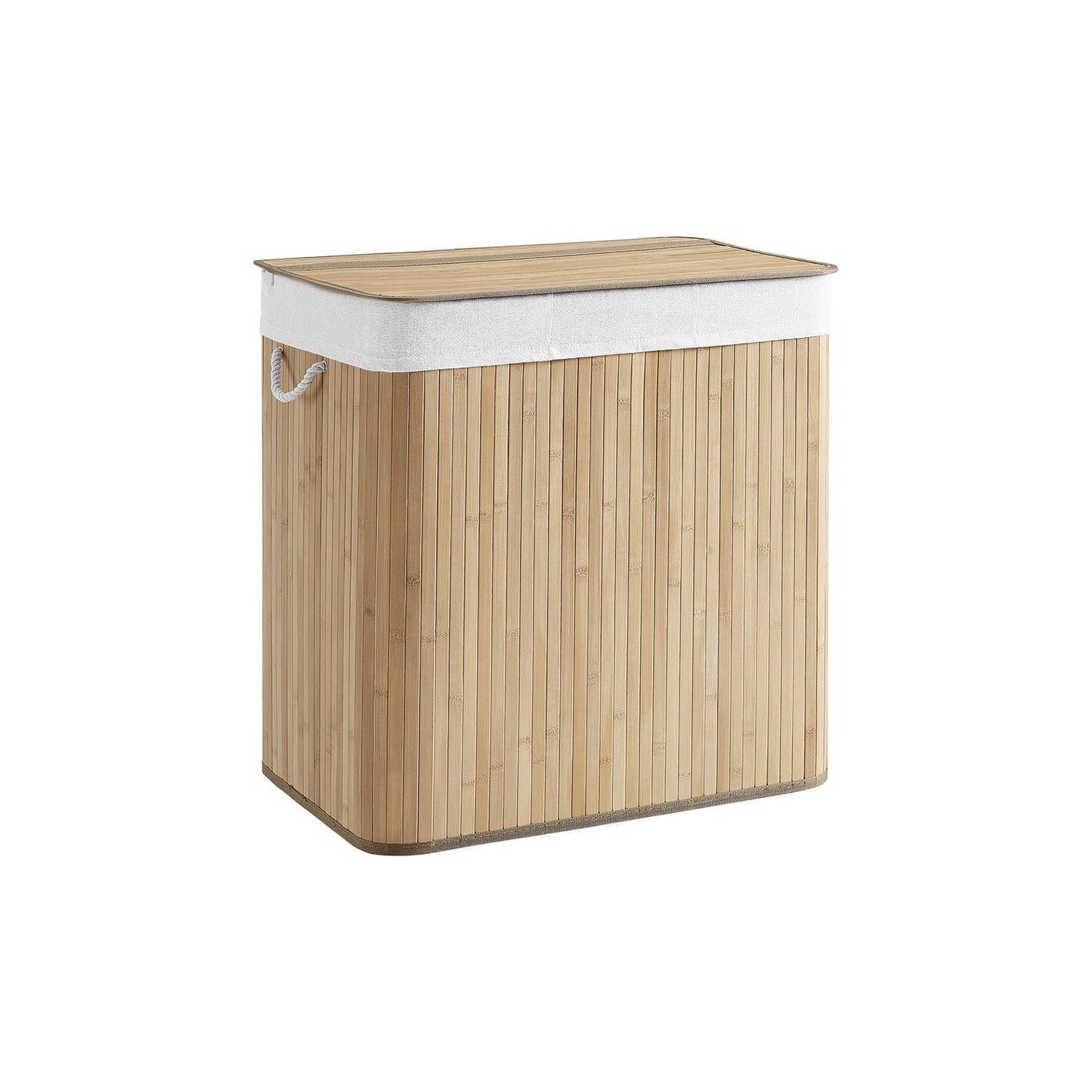 3-Section Laundry Hamper with Lid FredCo