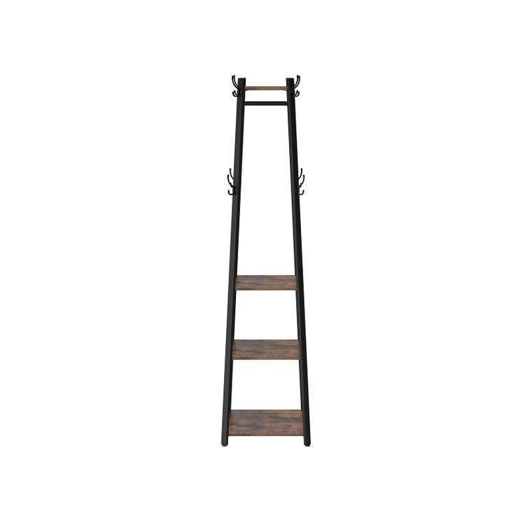 3 Shelves Coat Rack Rustic Brown FredCo