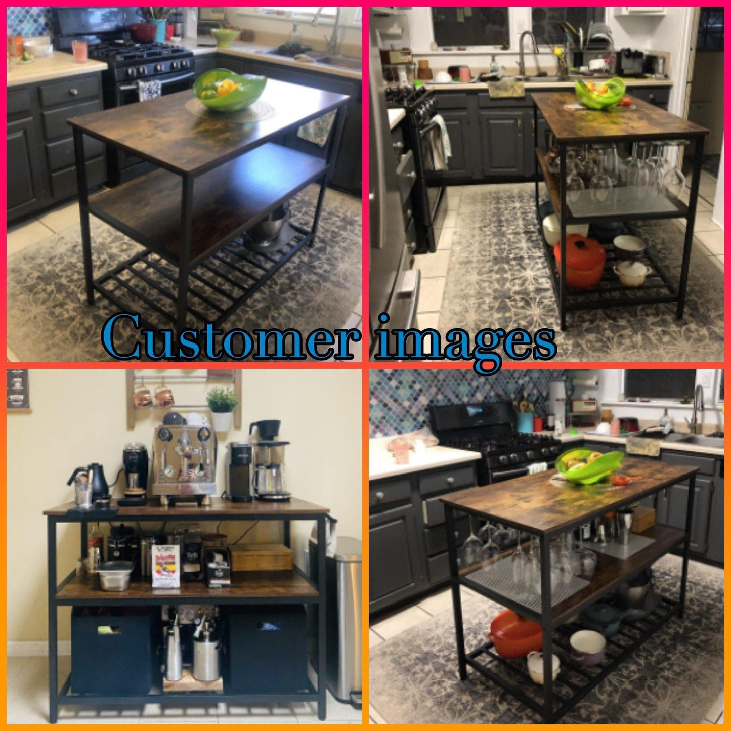 3 Shelves Kitchen Island FredCo