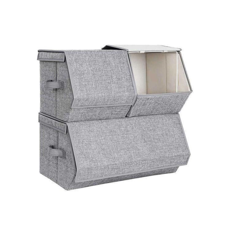 3 Stackable Storage Bins FredCo