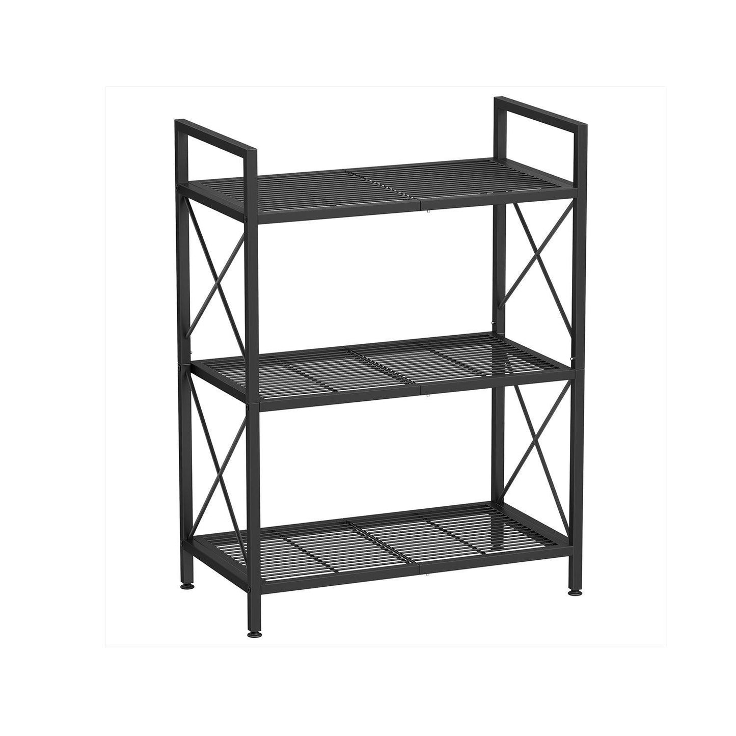 3-Tier Metal Storage Rack with Wheels FredCo