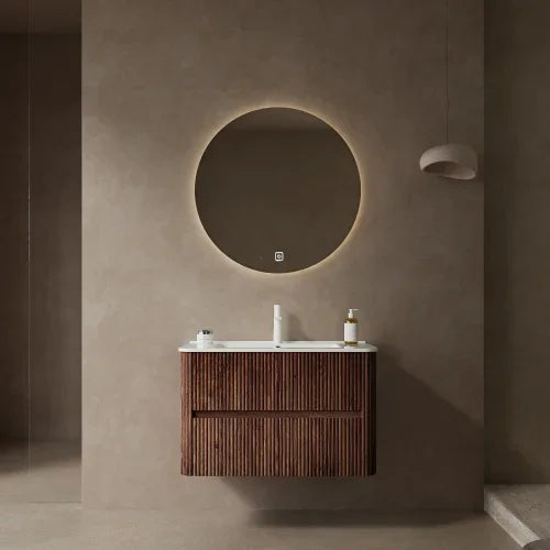 30" Bathroom Vanity with Sink, Wall-Mounted Floating Bathroom Storage Cabinet FredCo