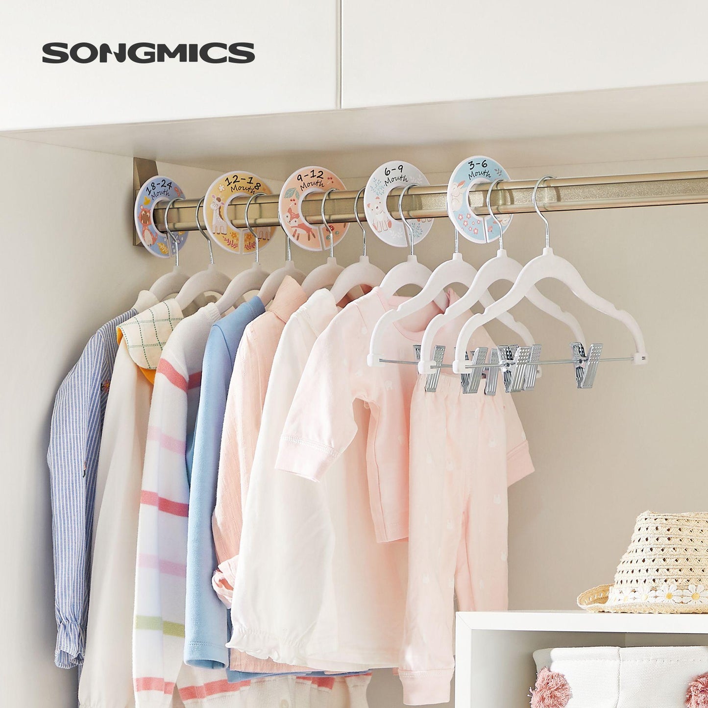 30 Packs Baby Hangers with Clips FredCo