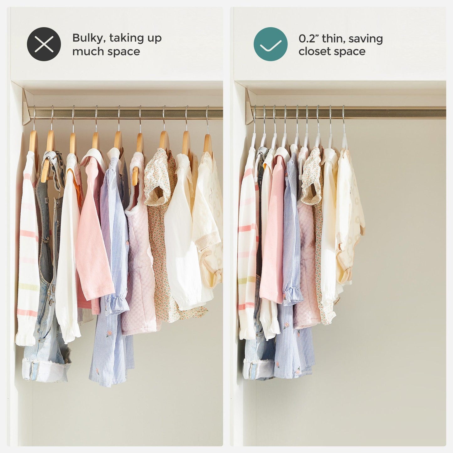 30 Packs Baby Hangers with Clips FredCo