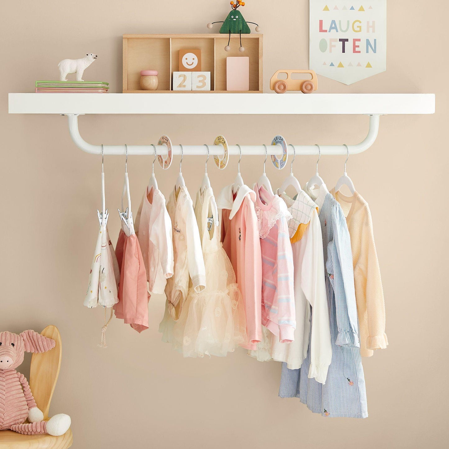 30 Packs Baby Hangers with Clips FredCo