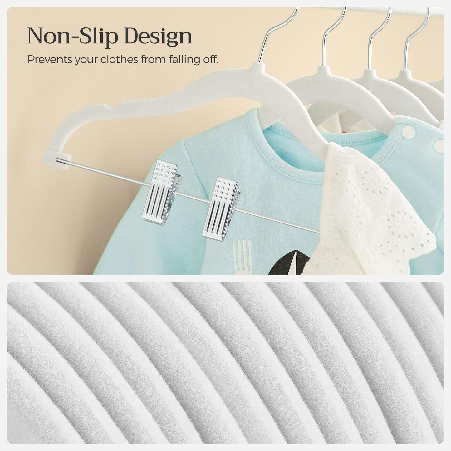 30 Packs Baby Hangers with Clips FredCo
