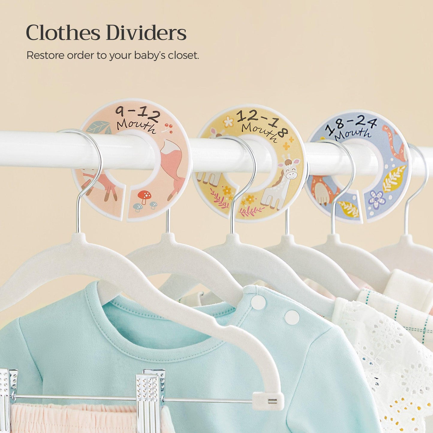 30 Packs Baby Hangers with Clips FredCo