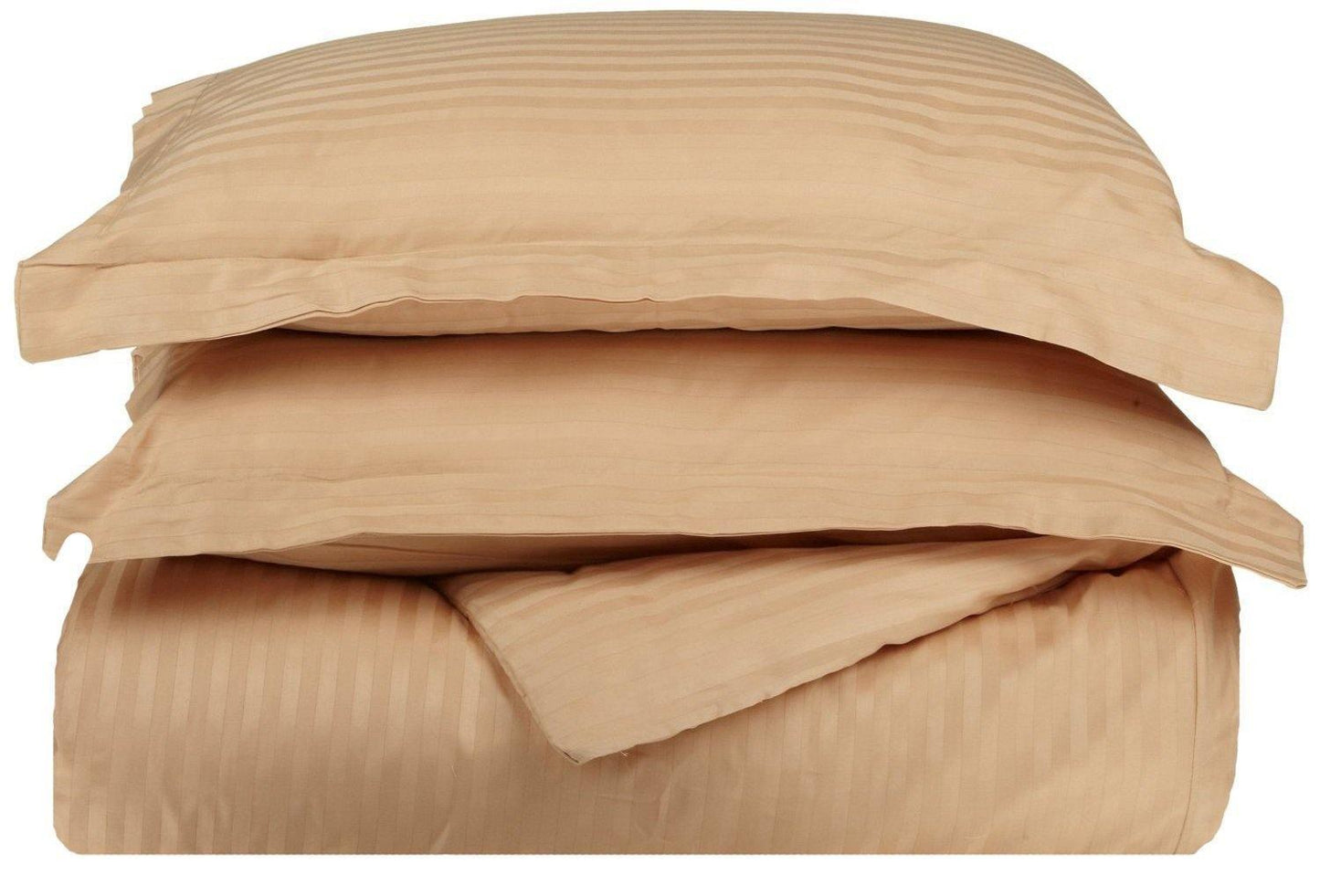 300-Thread Count 100% Egyptian Cotton Soft Striped Duvet Cover Set FredCo