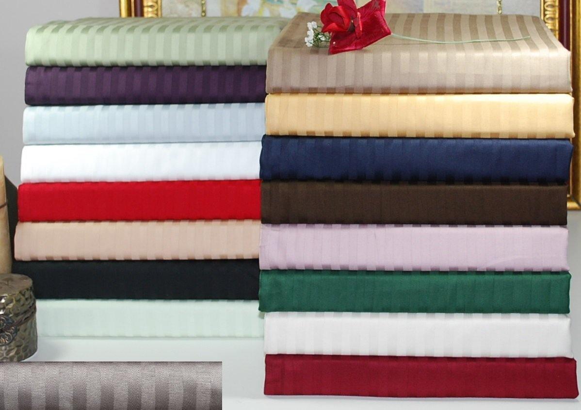 300-Thread Count 100% Egyptian Cotton Soft Striped Duvet Cover Set FredCo