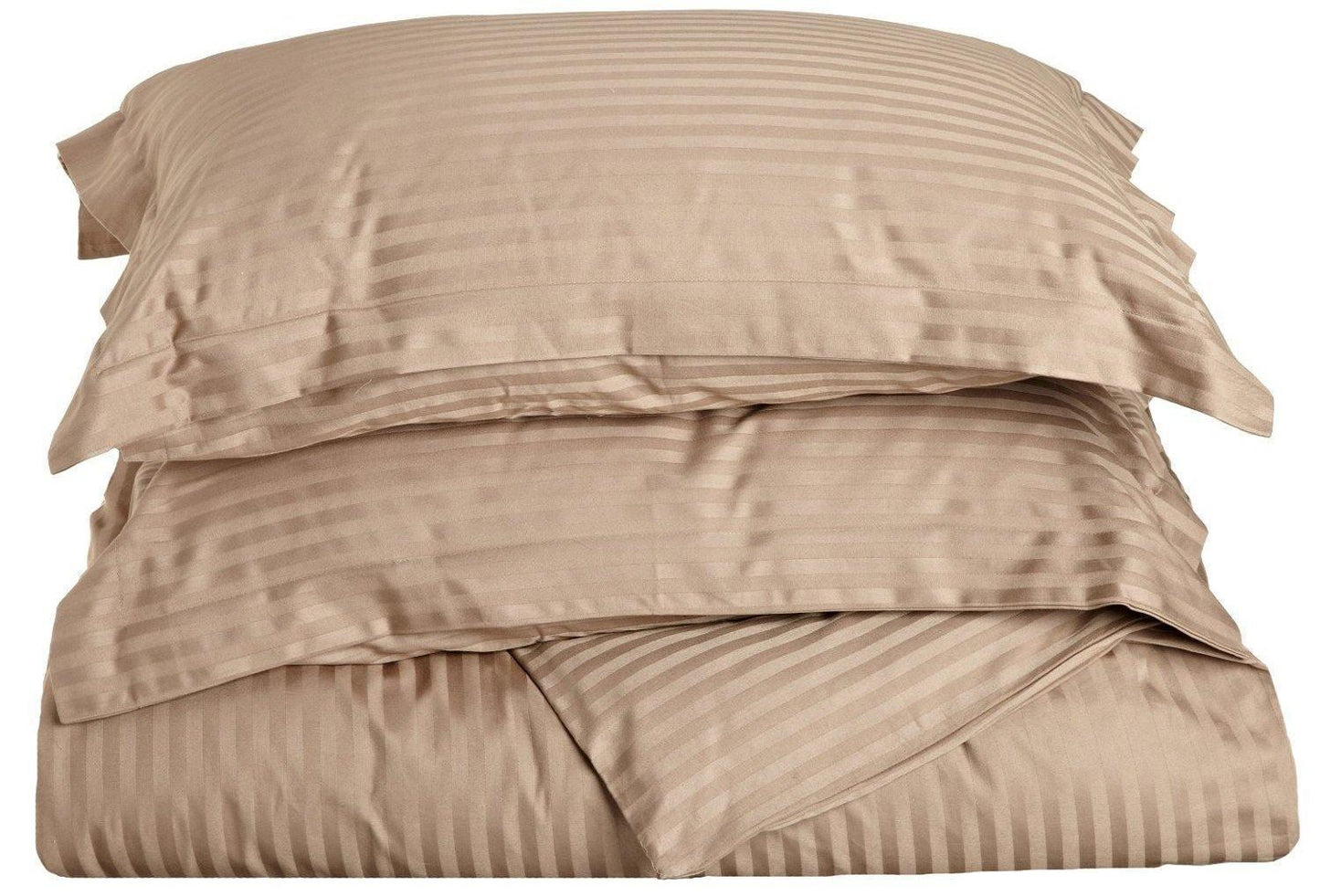 300-Thread Count 100% Egyptian Cotton Soft Striped Duvet Cover Set FredCo