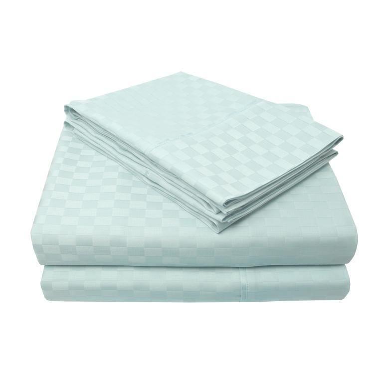 300-Thread Count Cotton Micro-Checkered Sheet Set, 4-Pieces FredCo