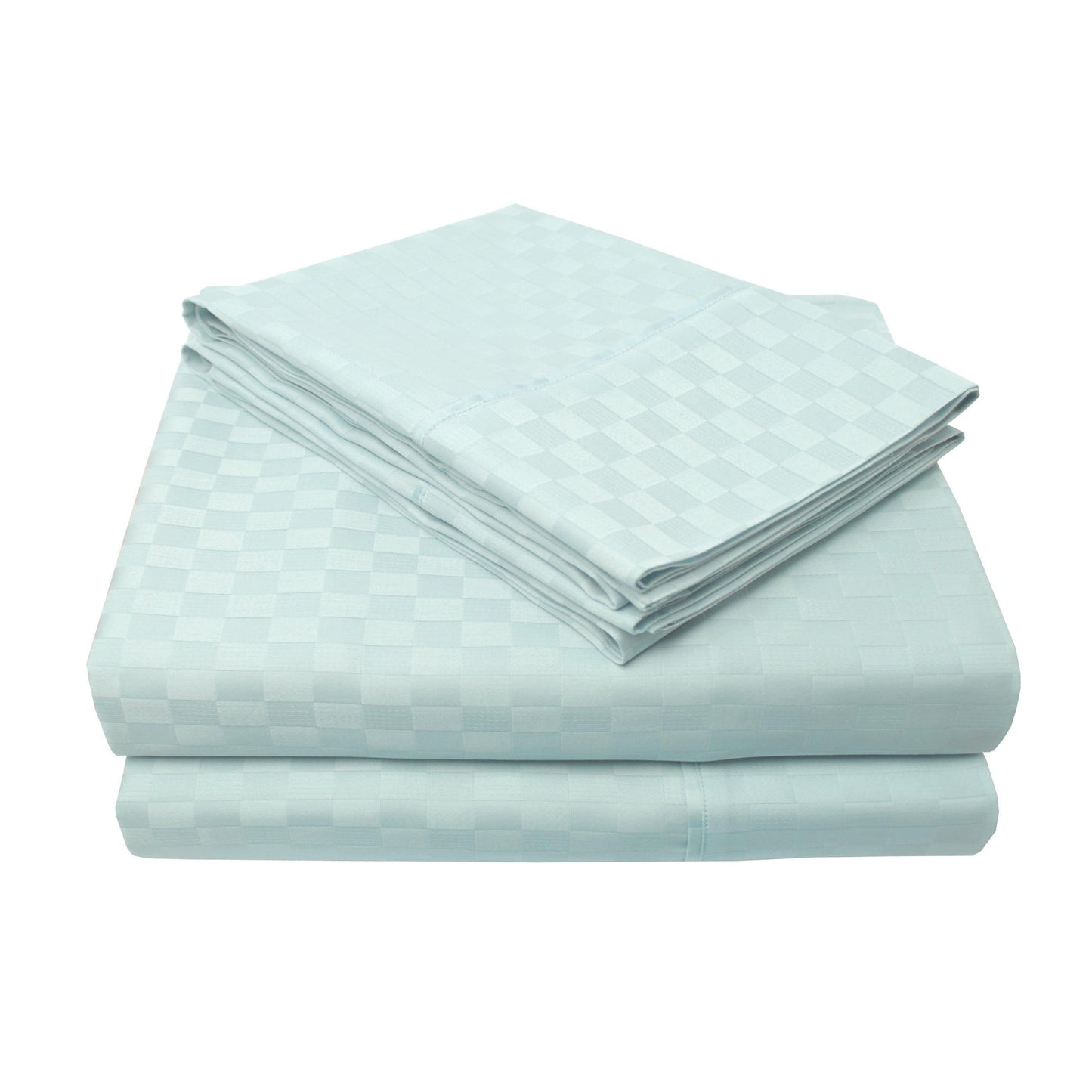 300-Thread Count Cotton Micro-Checkered Sheet Set, 4-Pieces FredCo
