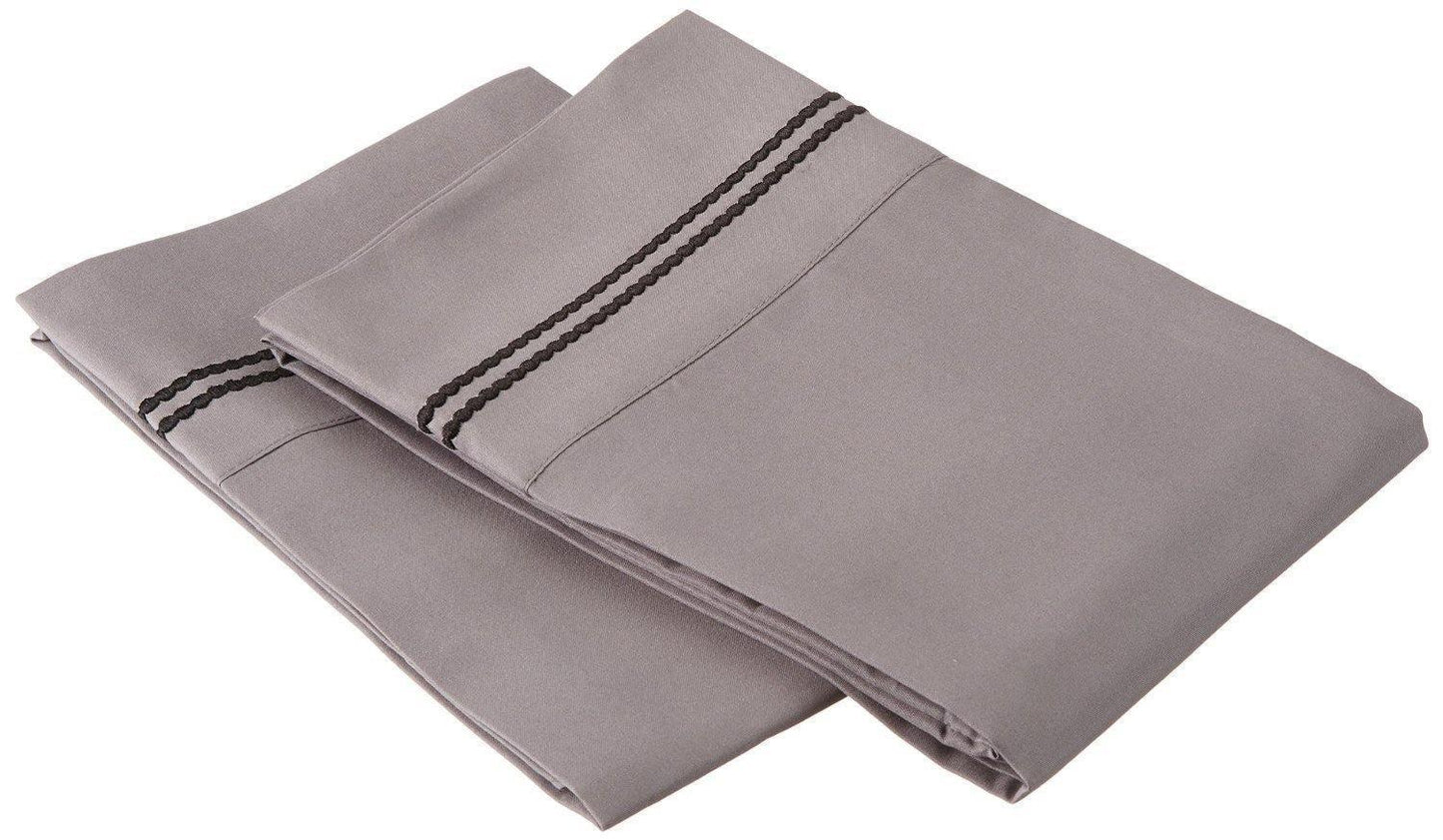 3000 Series Wrinkle Resistant 2 Line Embroidered Pillowcase Set FredCo