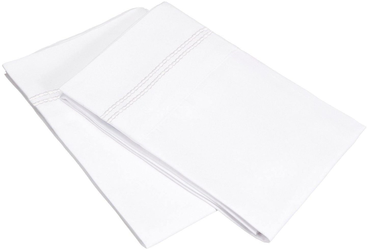 3000 Series Wrinkle Resistant 2 Line Embroidered Pillowcase Set FredCo