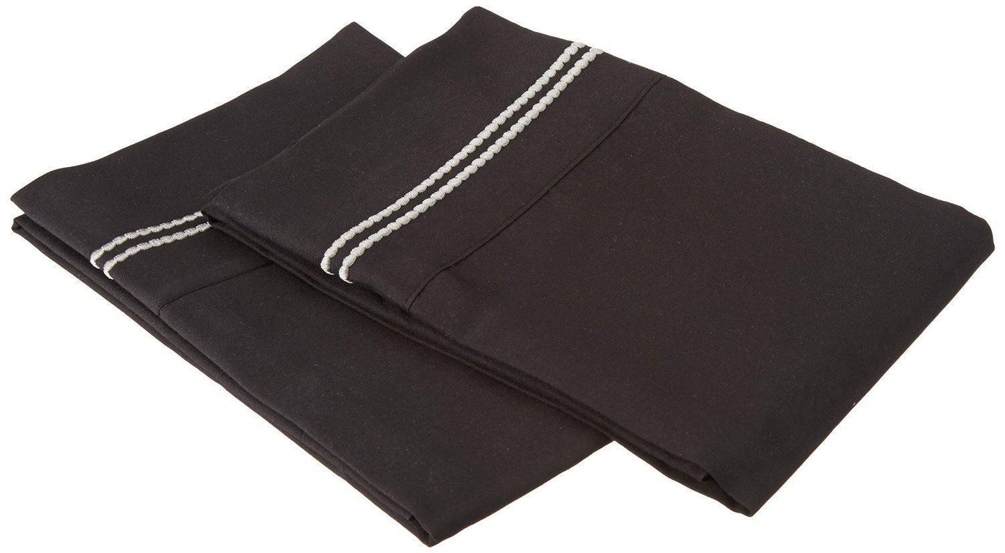 3000 Series Wrinkle Resistant 2 Line Embroidered Pillowcase Set FredCo