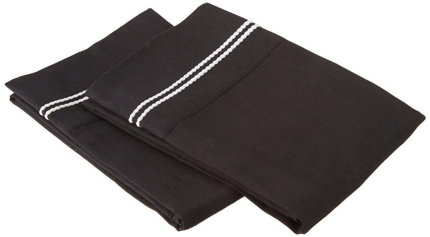 3000 Series Wrinkle Resistant 2 Line Embroidered Pillowcase Set FredCo