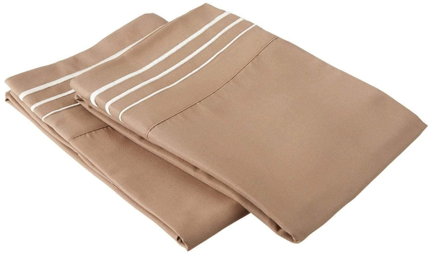 3000 Series Wrinkle Resistant 3 Line Embroidery Pillowcase Set FredCo
