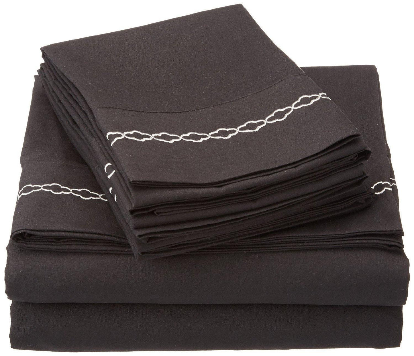 3000 Series Wrinkle Resistant Cloud Embroidered Sheet Set FredCo